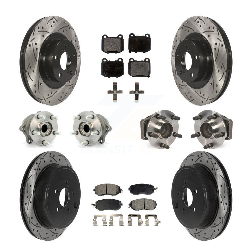 Front Rear Hub Bearing Coat Brake Rotor Pads Kit (10Pc) For 17 Subaru BRZ Limited/Premium KBB-130480