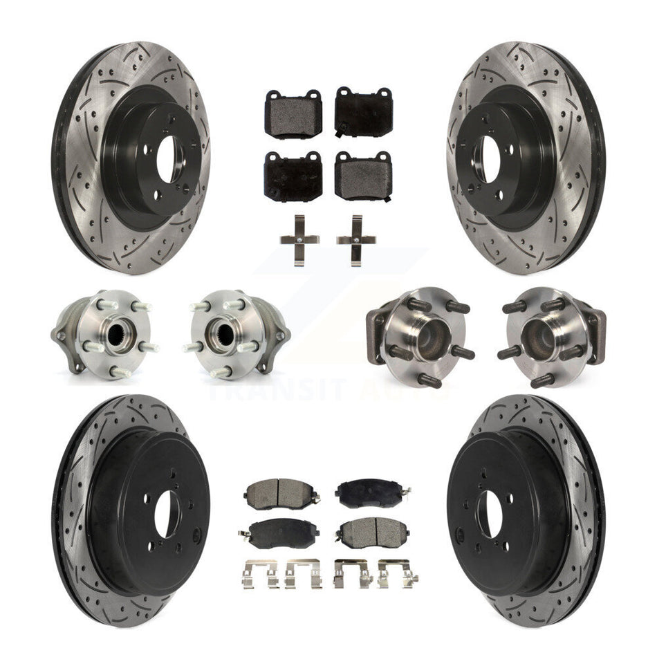 Front Rear Hub Bearing Coat Brake Rotor Pads Kit (10Pc) For 17 Subaru BRZ Limited/Premium KBB-130480