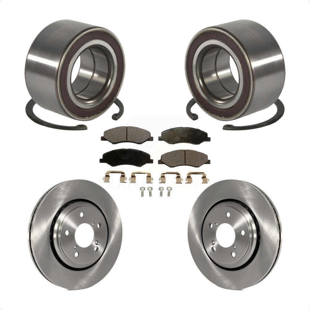 Front Wheel Bearing Disc Brake Rotors And Ceramic Pads Kit For 2018-2023 Honda Odyssey KBB-130499