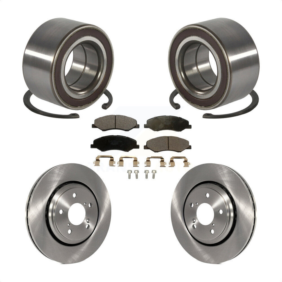 Front Wheel Bearing Disc Brake Rotors And Ceramic Pads Kit For 2018-2023 Honda Odyssey KBB-130499