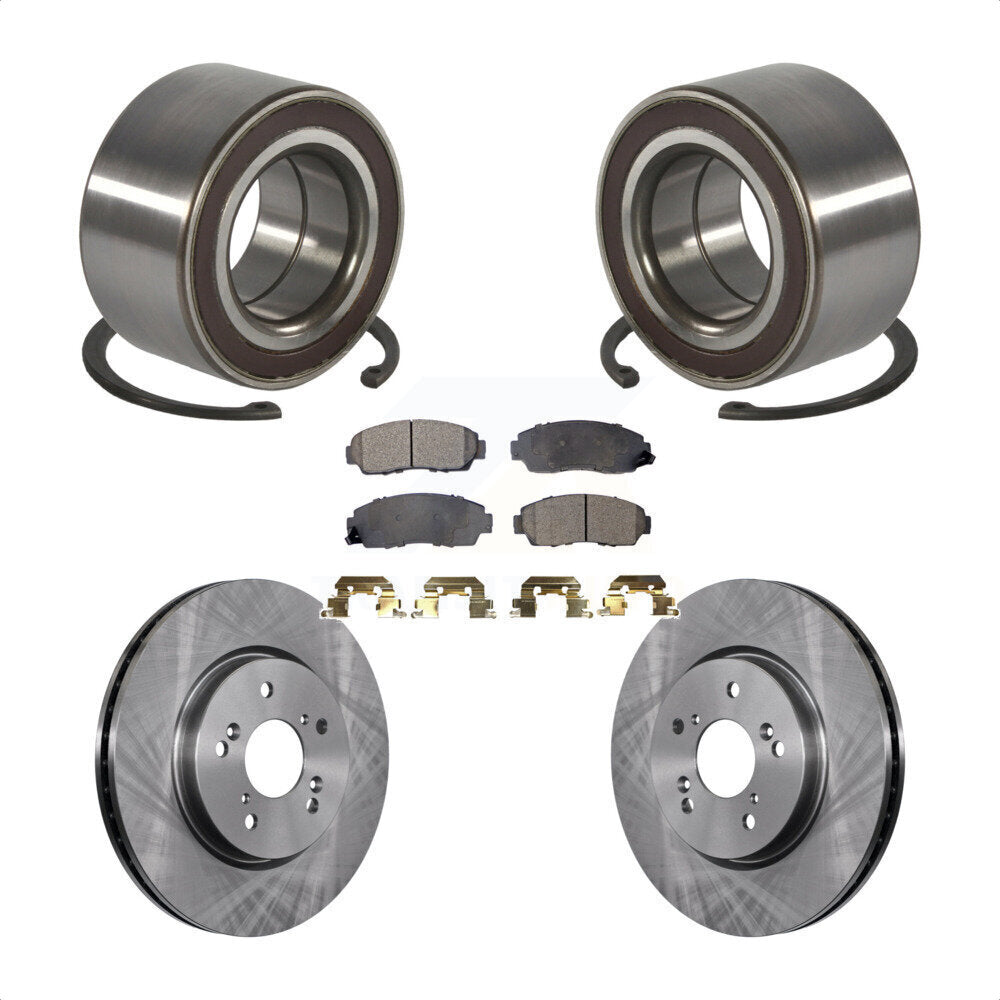 Front Wheel Bearing Disc Brake Rotors And Ceramic Pads Kit For Honda CR-V Acura RDX KBB-130500