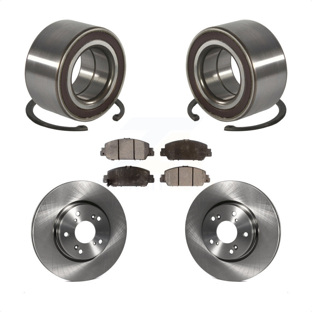 Front Wheel Bearing Disc Brake Rotors And Ceramic Pads Kit For 2016-2022 Honda HR-V KBB-130504