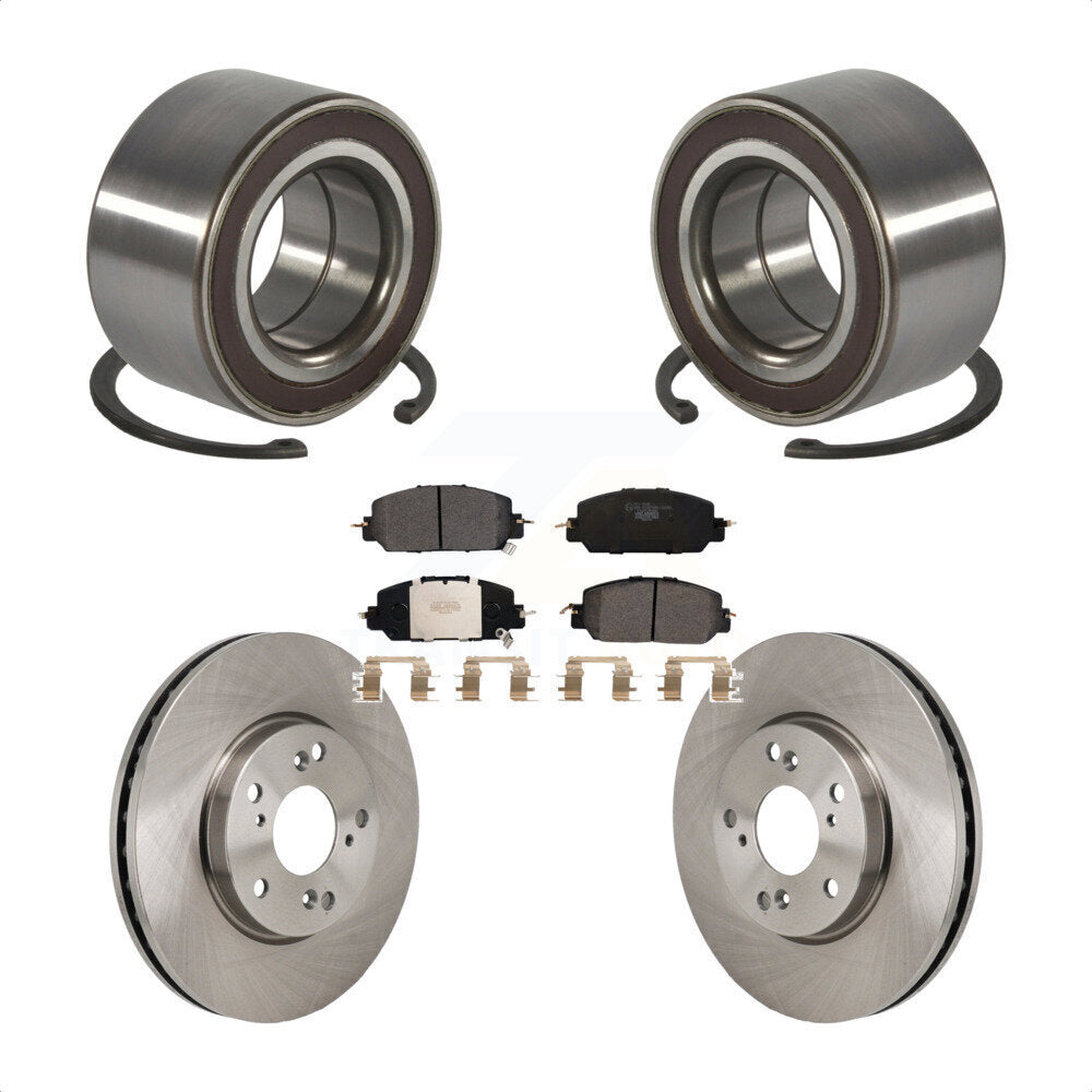 Front Wheel Bearing Disc Brake Rotors And Ceramic Pads Kit For 2017-2021 Honda Clarity KBB-130505