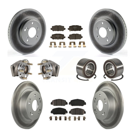 Front Rear Hub Bearing Coated Brake Rotor And Pad Kit (10Pc) For 2016-2022 Honda HR-V AWD KBB-130514