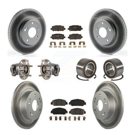 Front Rear Hub Bearing Coated Brake Rotor And Pad Kit (10Pc) For 2016-2022 Honda HR-V FWD KBB-130515