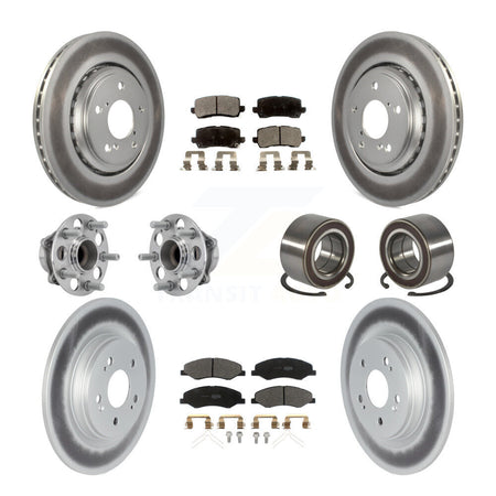 Front Rear Hub Bearing Coated Disc Brake Rotor Pad Kit (10Pc) For 2018-2023 Honda Odyssey KBB-130516
