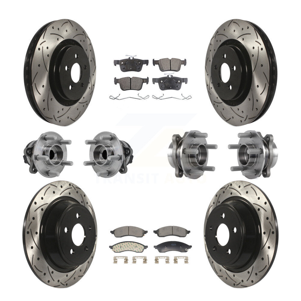 Front Rear Hub Bearing Coat Brake Rotor Pad Kit (10Pc) For 2022-2023 Lincoln Nautilus FWD KBB-130527