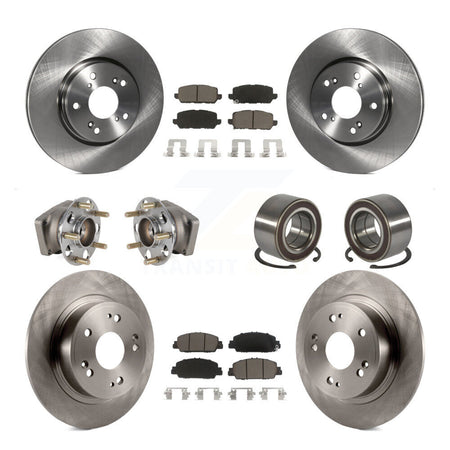 Front Rear Hub Bearing Disc Brake Rotors And Pads Kit (10Pc) For 2016-2022 Honda HR-V AWD KBB-130549