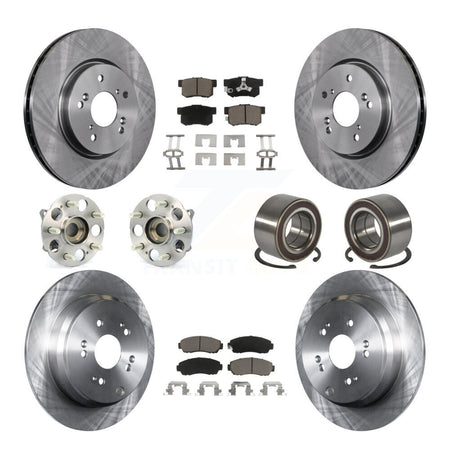 Front Rear Wheel Hub Bearing Disc Brake Rotor And Pad Kit (10Pc) For Honda CR-V Acura RDX KBB-130554