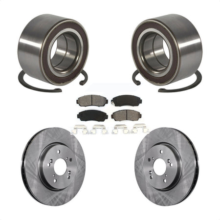 Front Wheel Bearing Disc Brake Rotors And Semi-Metallic Pads Kit For Honda CR-V Acura RDX KBB-130572