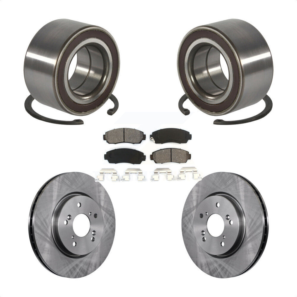 Front Wheel Bearing Disc Brake Rotors And Semi-Metallic Pads Kit For Honda CR-V Acura RDX KBB-130572