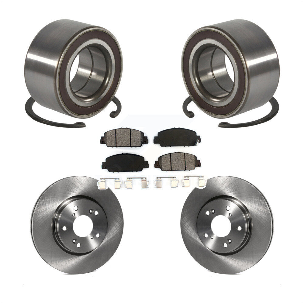 Front Wheel Bearing Disc Brake Rotors And Semi-Metallic Pads Kit For 2016-2022 Honda HR-V KBB-130573