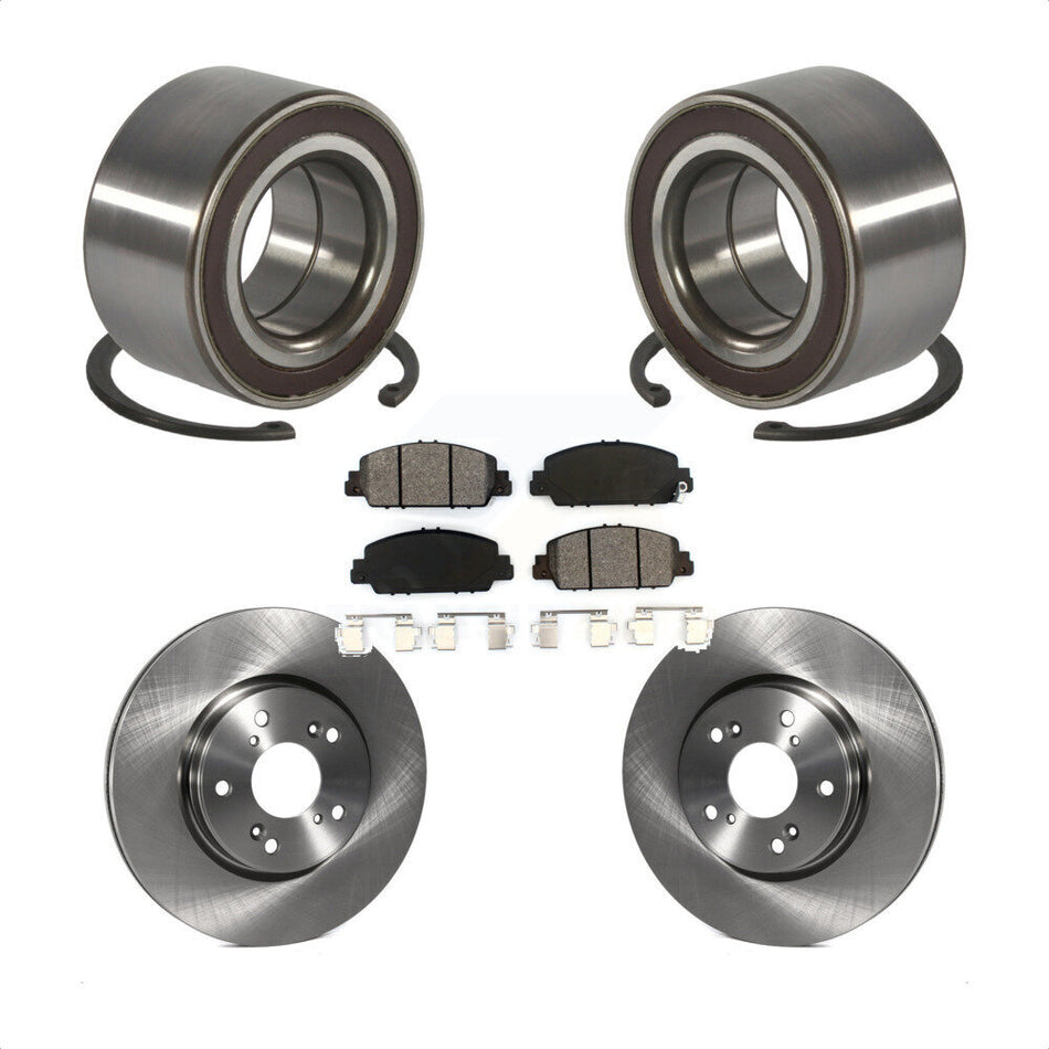Front Wheel Bearing Disc Brake Rotors And Semi-Metallic Pads Kit For 2016-2022 Honda HR-V KBB-130573