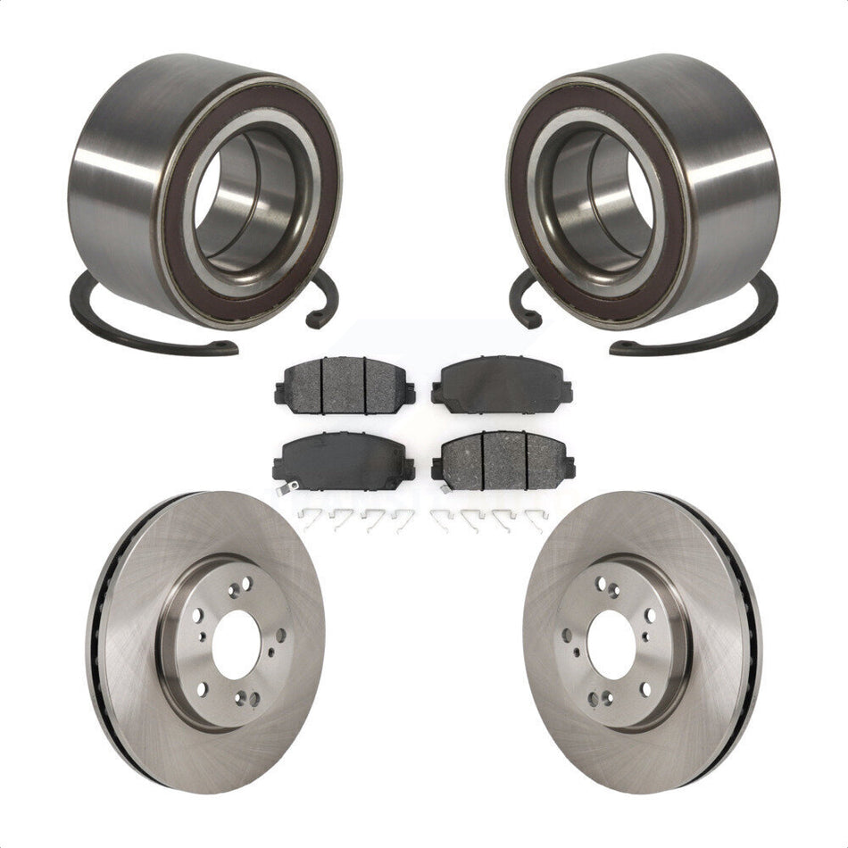 Front Wheel Bearing Disc Brake Rotors And Pads Kit For 2017-2021 Honda Clarity KBB-130575