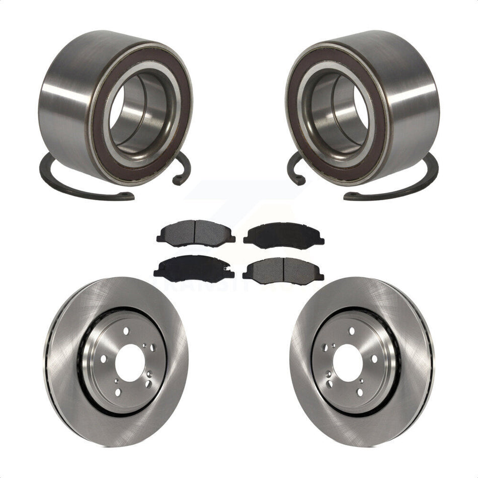 Front Wheel Bearing Disc Brake Rotors And Pads Kit For 2018-2023 Honda Odyssey KBB-130576