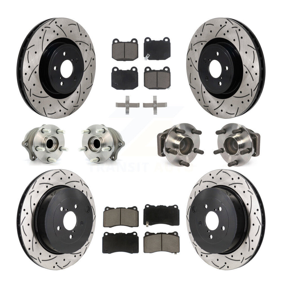 Front Rear Hub Bearing Coated Disc Brake Rotor & Pads Kit (10Pc) For Subaru BRZ Toyota 86 KBB-130579