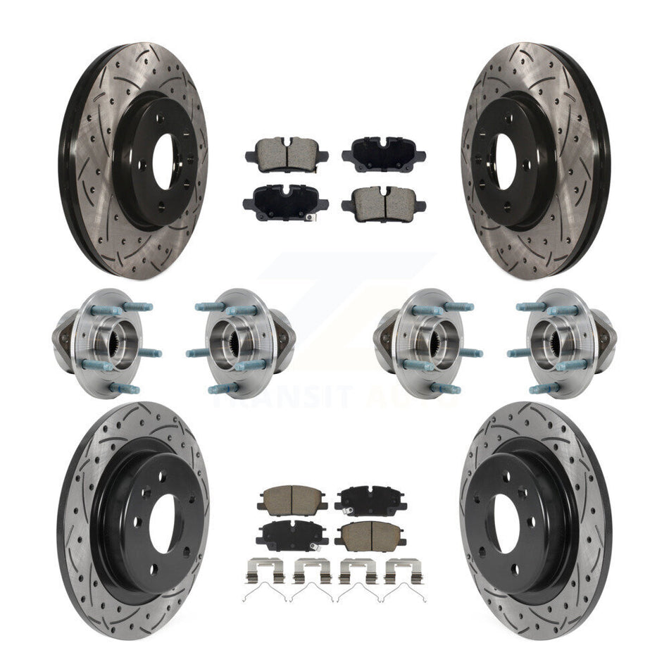 Front Rear Hub Bearing Coat Brake Rotor Pads Kit (10Pc) For Chevrolet Equinox GMC Terrain KBB-130582