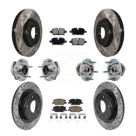 Front Rear Hub Bearing Coat Brake Rotor Pads Kit (10Pc) For Chevrolet Equinox GMC Terrain KBB-130583