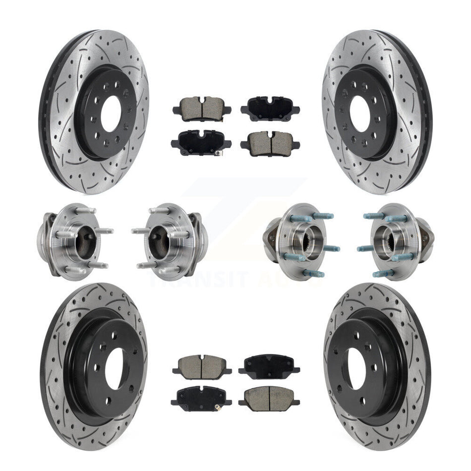 Front Rear Hub Bearing Coat Brake Rotor Pads Kit (10Pc) For Chevrolet Equinox GMC Terrain KBB-130585
