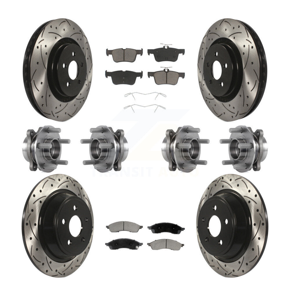 Front Rear Hub Bearing Coat Brake Rotor Pad Kit (10Pc) For 2022-2023 Lincoln Nautilus AWD KBB-130591