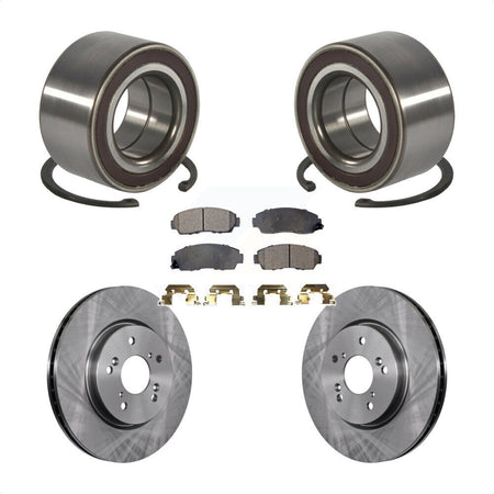Front Wheel Bearing Disc Brake Rotors And Semi-Metallic Pads Kit For Honda CR-V Acura RDX KBB-130594