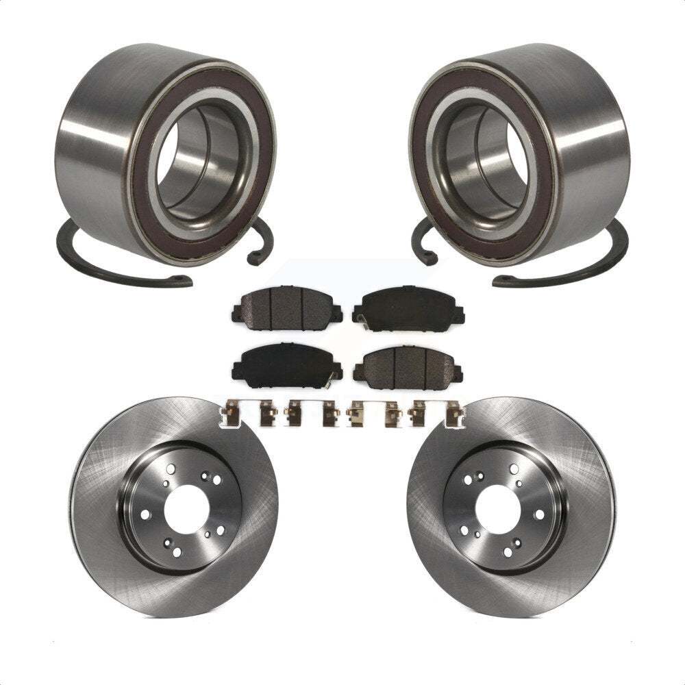Front Wheel Bearing Disc Brake Rotors And Semi-Metallic Pads Kit For 2016-2022 Honda HR-V KBB-130596