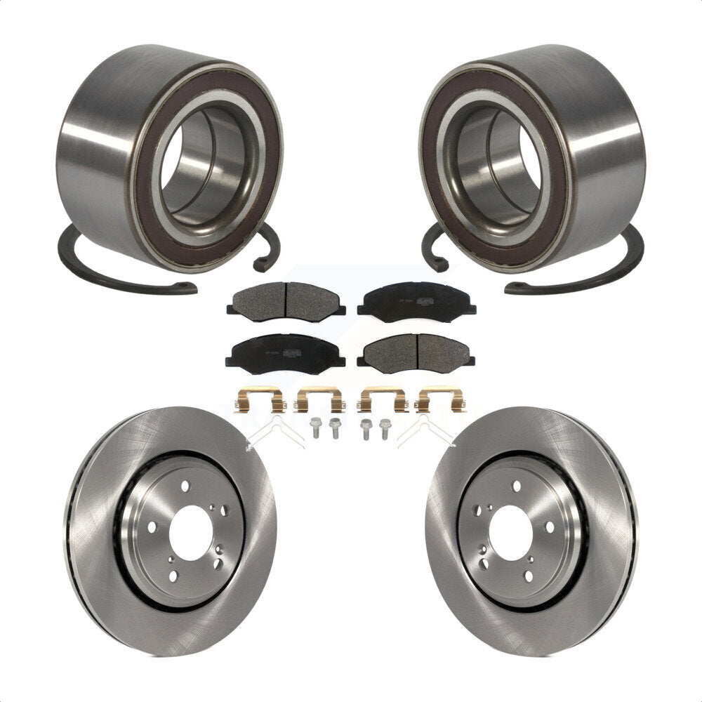 Front Wheel Bearing Disc Brake Rotors And Pads Kit For 2018-2023 Honda Odyssey KBB-130600