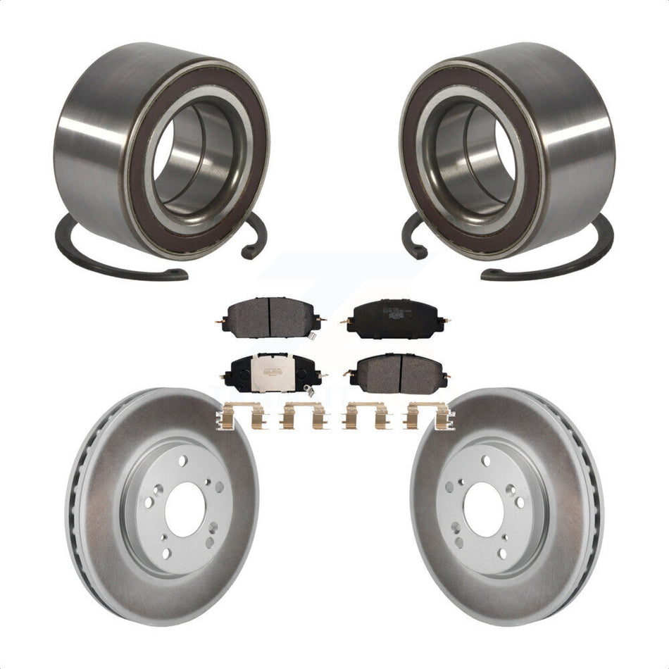 Front Wheel Bearing Coated Disc Brake Rotors And Pads Kit For 2017-2021 Honda Clarity KBB-130606
