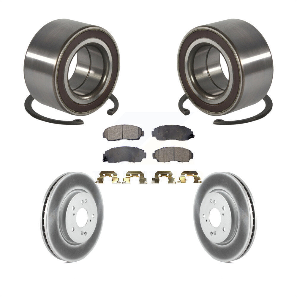 Front Wheel Bearing Coated Disc Brake Rotor And Ceramic Pads Kit For Honda CR-V Acura RDX KBB-130607