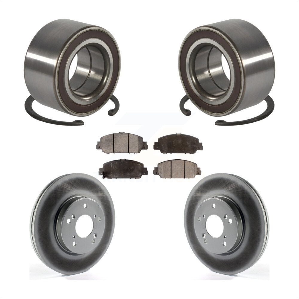Front Wheel Bearing Coated Disc Brake Rotor And Ceramic Pads Kit For 2016-2022 Honda HR-V KBB-130608