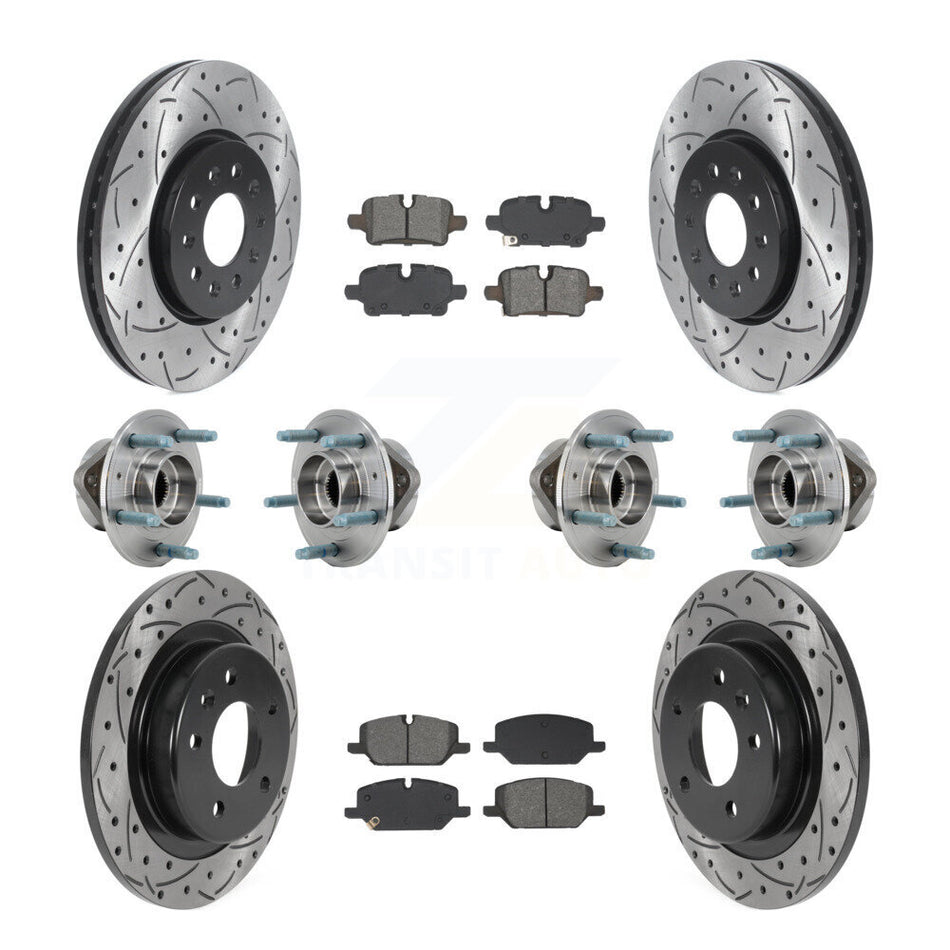 Front Rear Hub Bearing Coat Brake Rotor Pads Kit (10Pc) For Chevrolet Equinox GMC Terrain KBB-130614