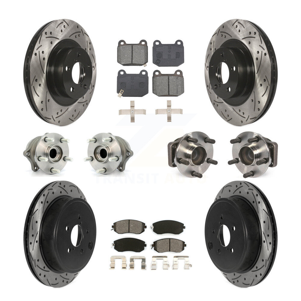 Front Rear Hub Bearing Coat Brake Rotor Pads Kit (10Pc) For 17 Subaru BRZ Limited/Premium KBB-130616