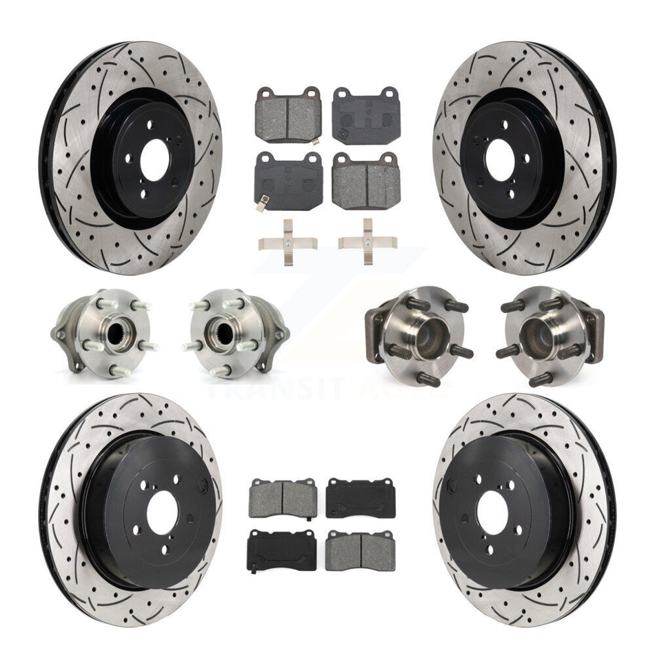 Front Rear Hub Bearing Coated Disc Brake Rotor & Pads Kit (10Pc) For Subaru BRZ Toyota 86 KBB-130617