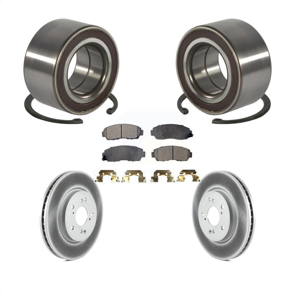 Front Wheel Bearing Coated Disc Brake Rotors And Pads Kit For Honda CR-V Acura RDX KBB-130639