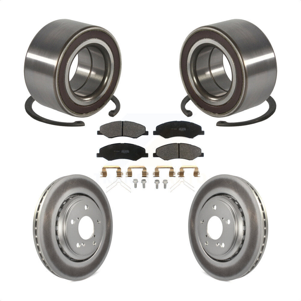 Front Wheel Bearing Coated Disc Brake Rotors And Pads Kit For 2018-2023 Honda Odyssey KBB-130644