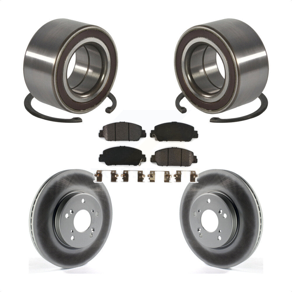 Front Wheel Bearing Coated Disc Brake Rotors And Pads Kit For 2016-2022 Honda HR-V KBB-130647