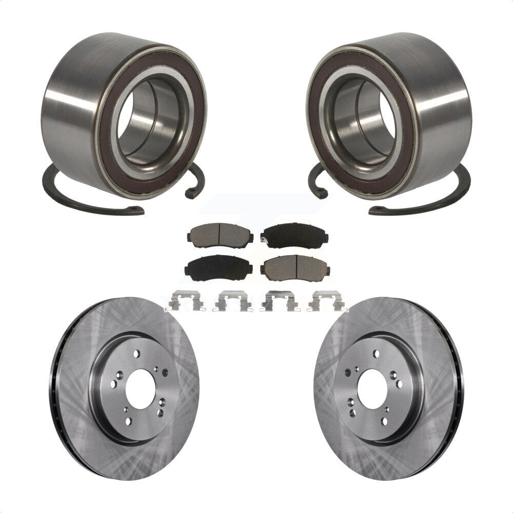 Front Wheel Bearing Disc Brake Rotors And Ceramic Pads Kit For Honda CR-V Acura RDX KBB-130648