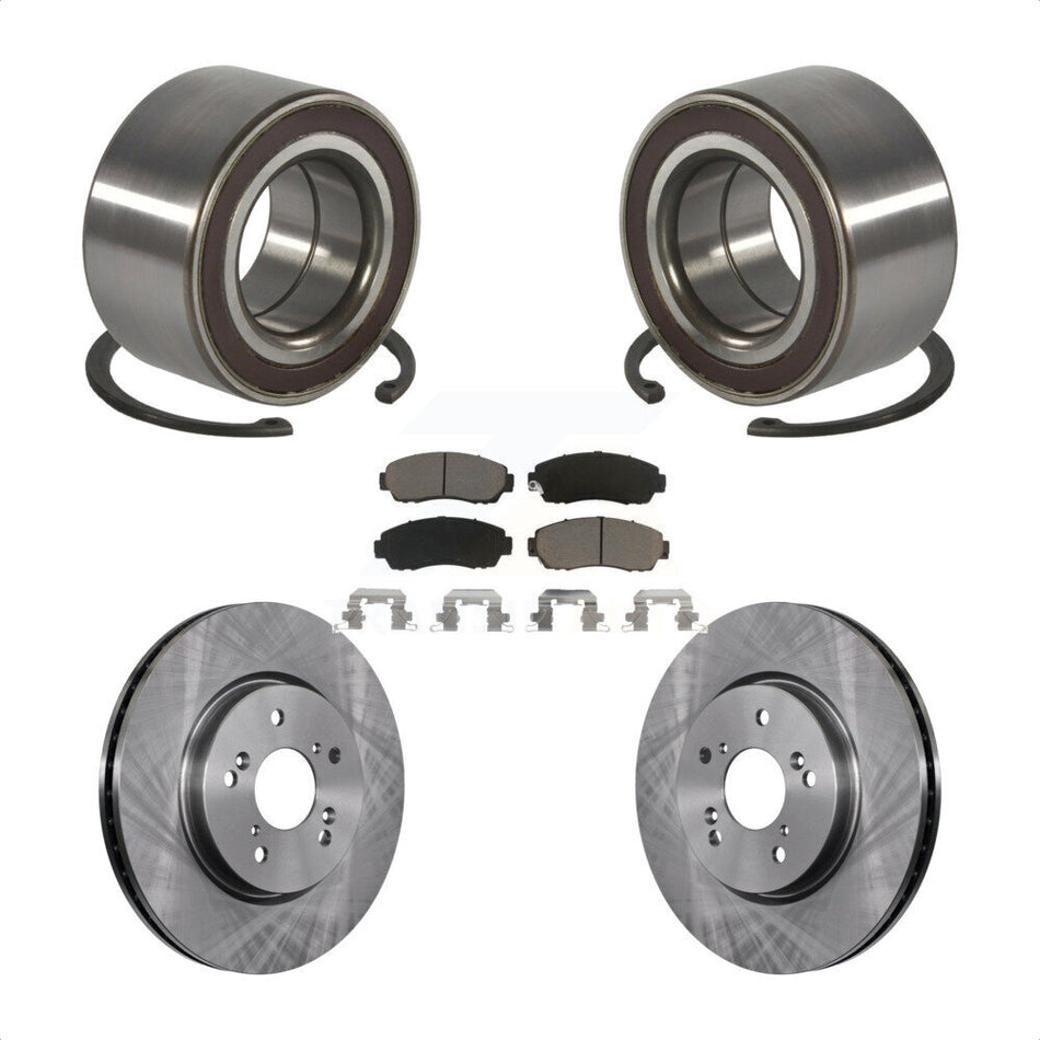 Front Wheel Bearing Disc Brake Rotors And Ceramic Pads Kit For Honda CR-V Acura RDX KBB-130648