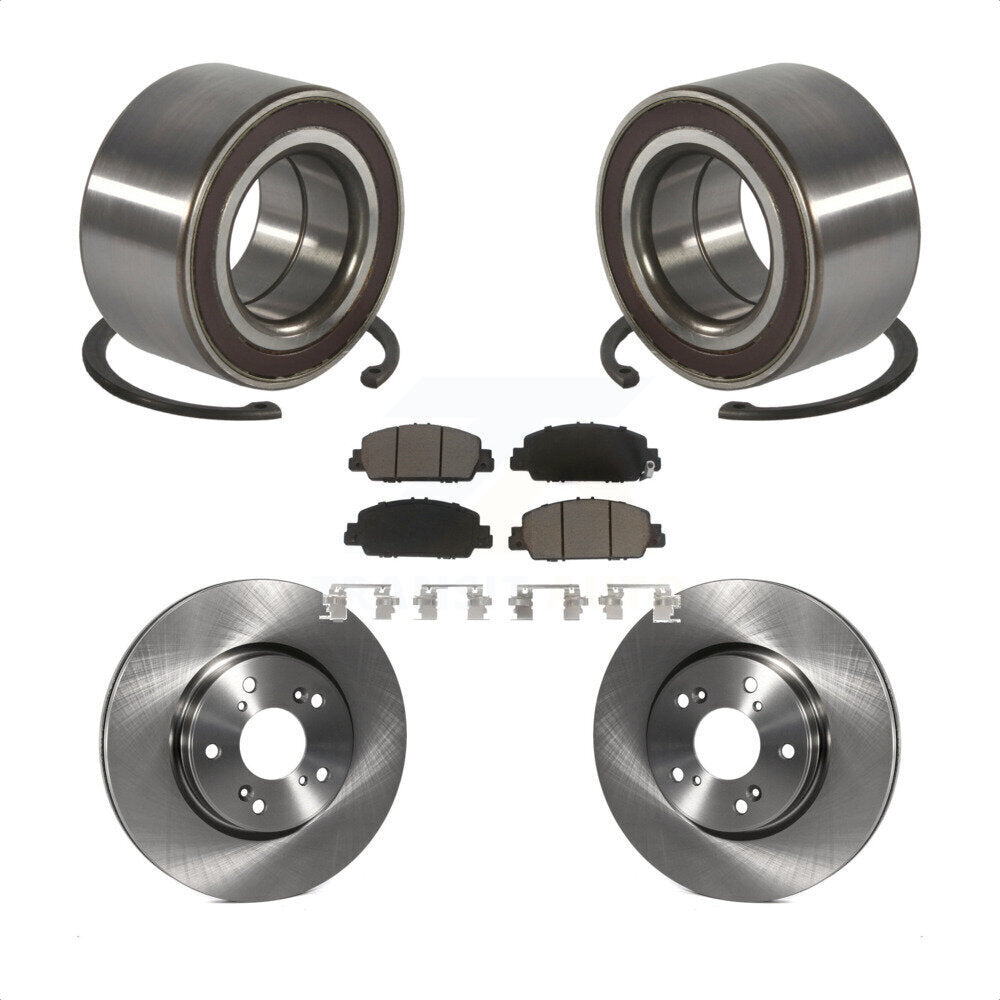 Front Wheel Bearing Disc Brake Rotors And Ceramic Pads Kit For 2016-2022 Honda HR-V KBB-130652