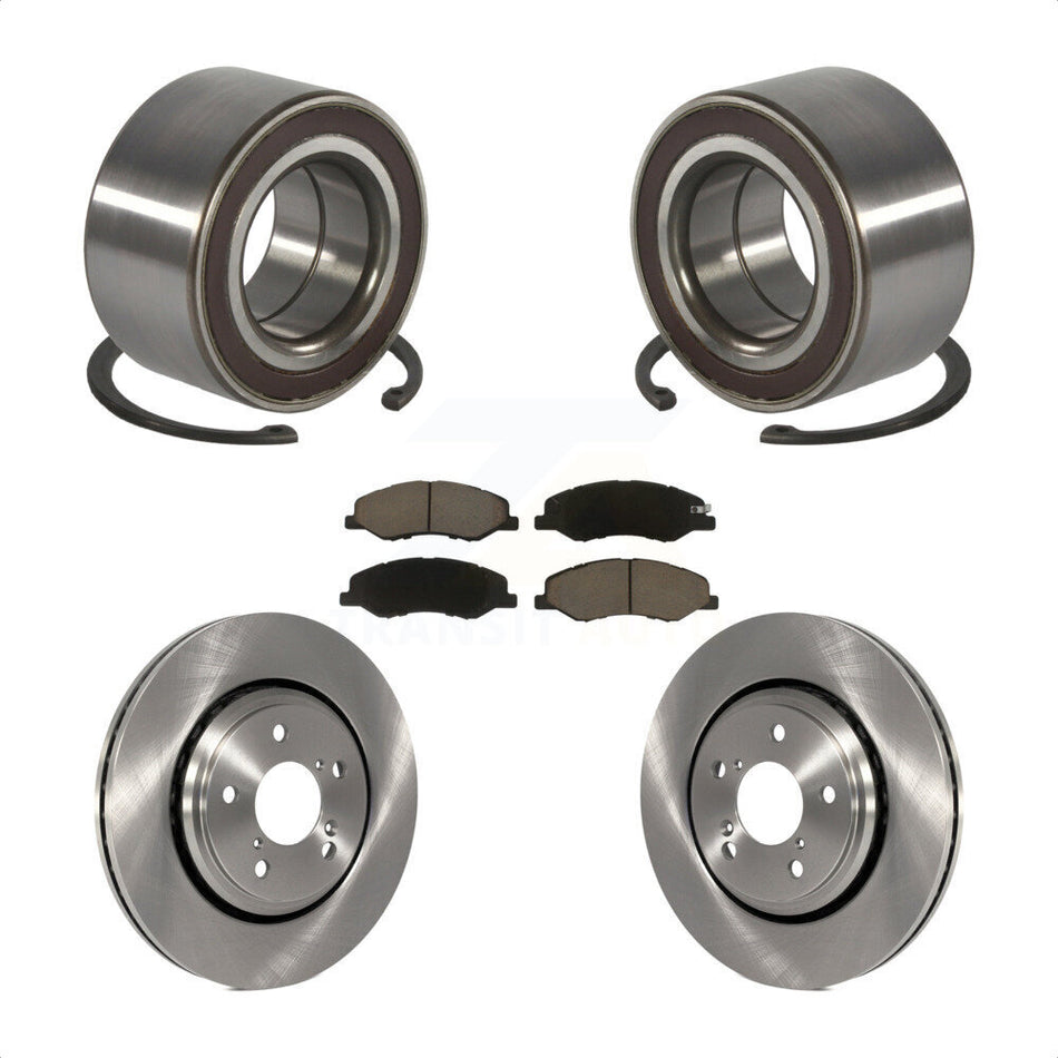 Front Wheel Bearing Disc Brake Rotors And Ceramic Pads Kit For 2018-2023 Honda Odyssey KBB-130653