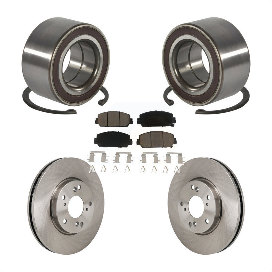 Front Wheel Bearing Disc Brake Rotors And Ceramic Pads Kit For 2017-2021 Honda Clarity KBB-130654