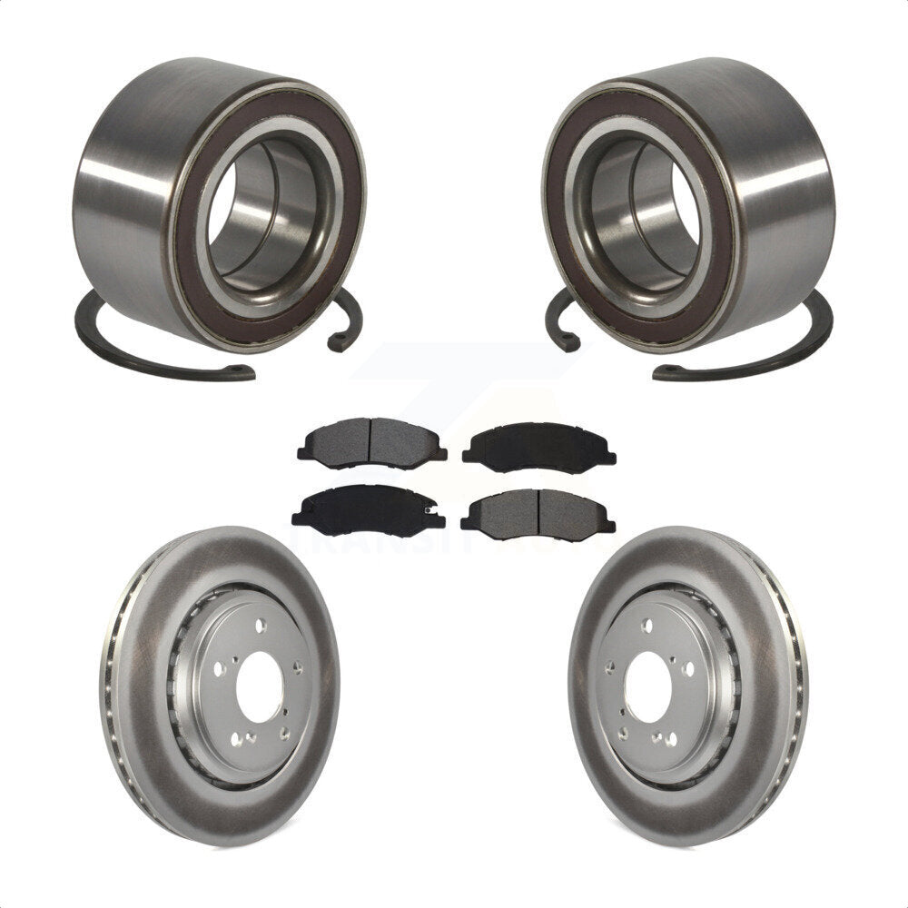 Front Wheel Bearing Coated Disc Brake Rotors And Pads Kit For 2018-2023 Honda Odyssey KBB-130656