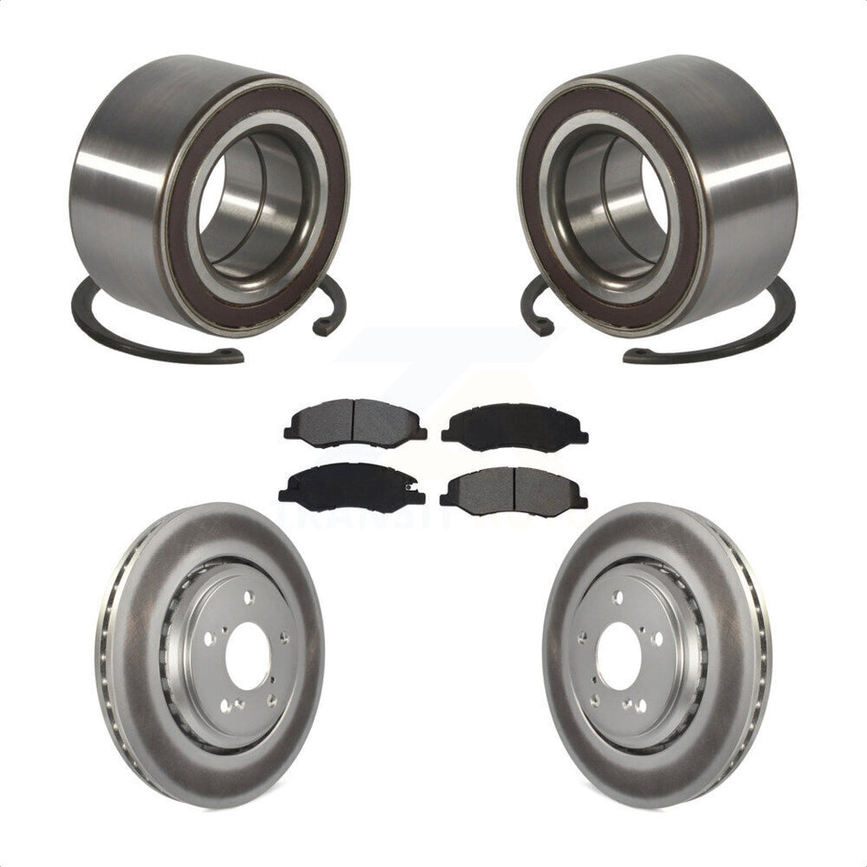 Front Wheel Bearing Coated Disc Brake Rotors And Pads Kit For 2018-2023 Honda Odyssey KBB-130656