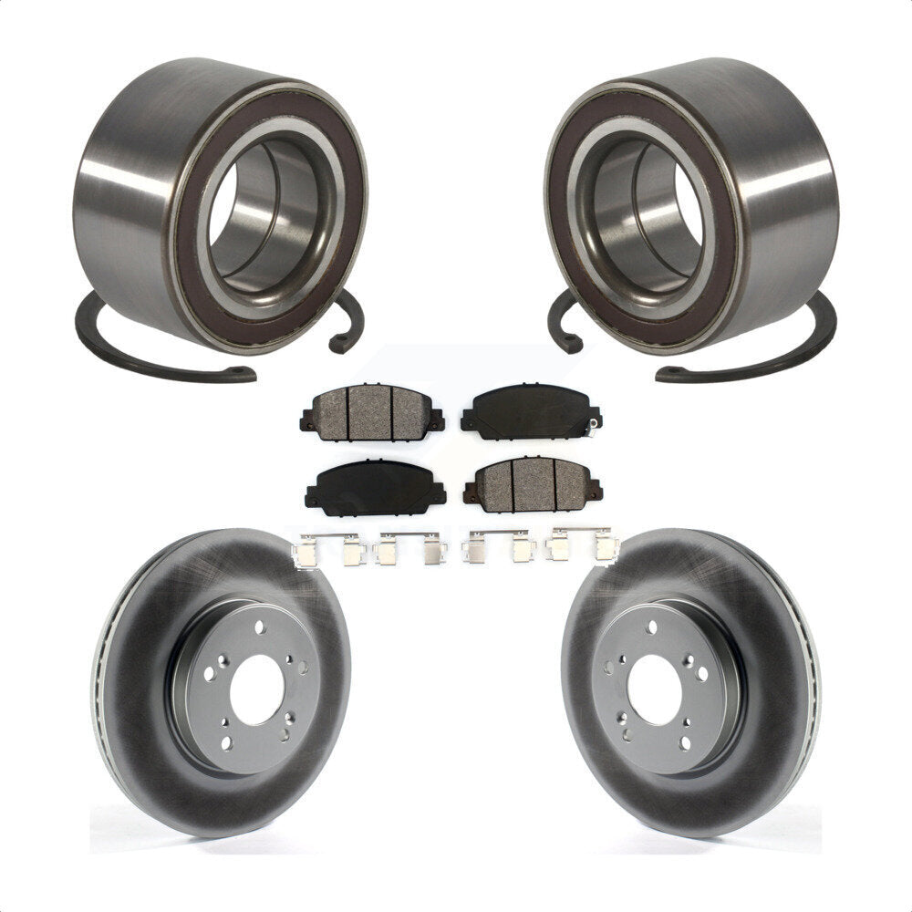 Front Wheel Bearing Coated Disc Brake Rotors And Pads Kit For 2016-2022 Honda HR-V KBB-130657