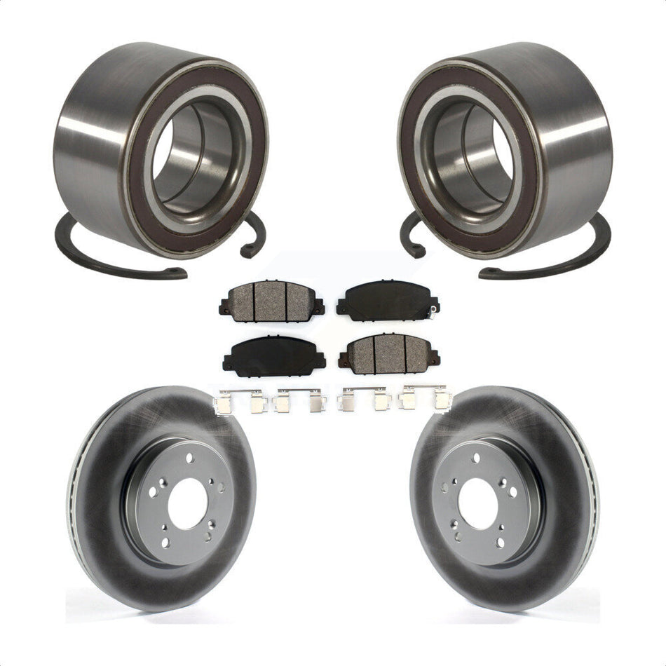 Front Wheel Bearing Coated Disc Brake Rotors And Pads Kit For 2016-2022 Honda HR-V KBB-130657