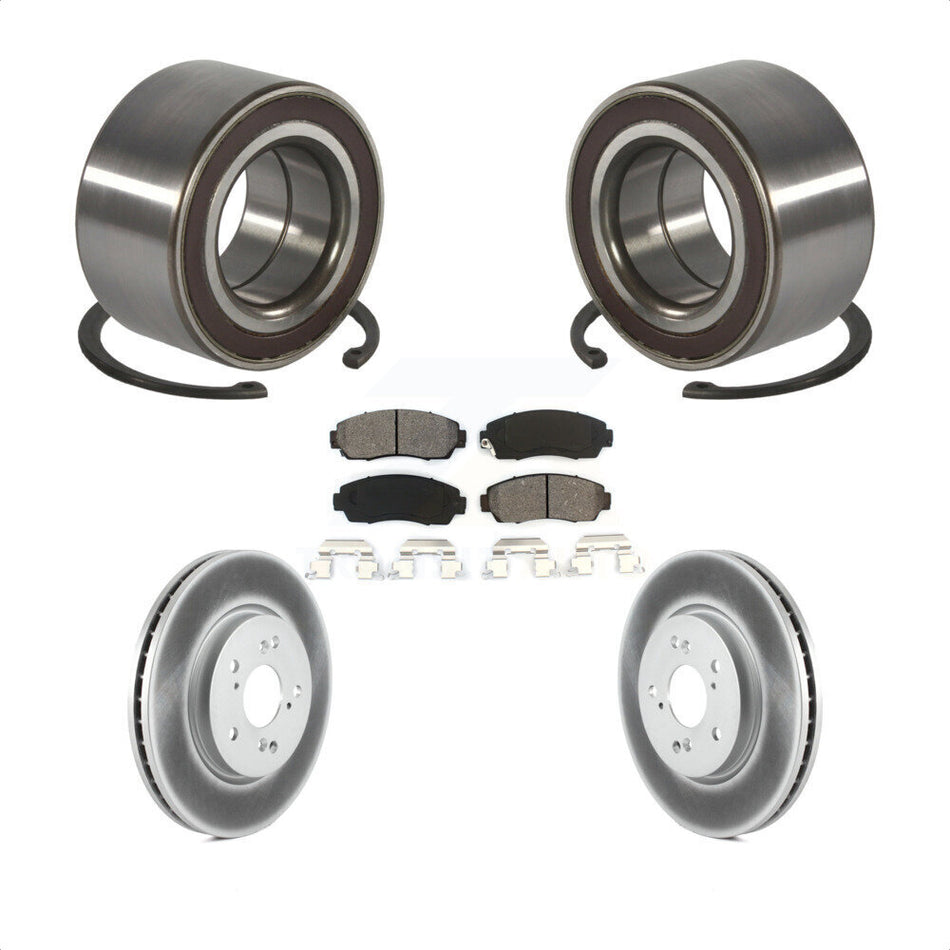 Front Wheel Bearing Coated Disc Brake Rotors And Pads Kit For Honda CR-V Acura RDX KBB-130660