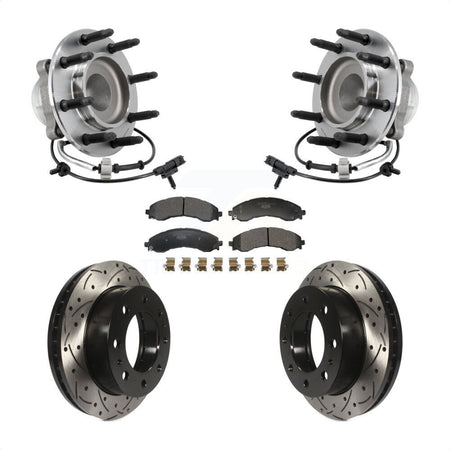 Front Hub Bearing Drilled Slot Brake Rotor Pads Kit For GMC Savana 2500 Chevrolet Express KBB-130664