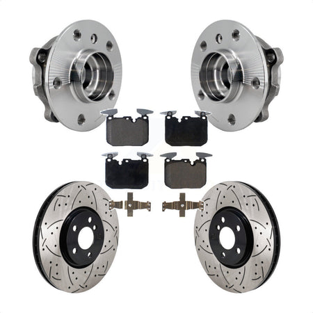 Front Hub Bearing Drill Slot Brake Rotor Pads Kit For 20-22 Mini Cooper John Works KBB-130668