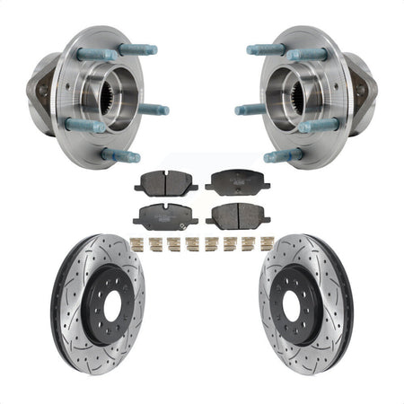 Front Hub Bearing Coated Drill Slot Brake Rotor Pad Kit For Chevrolet Equinox GMC Terrain KBB-130670