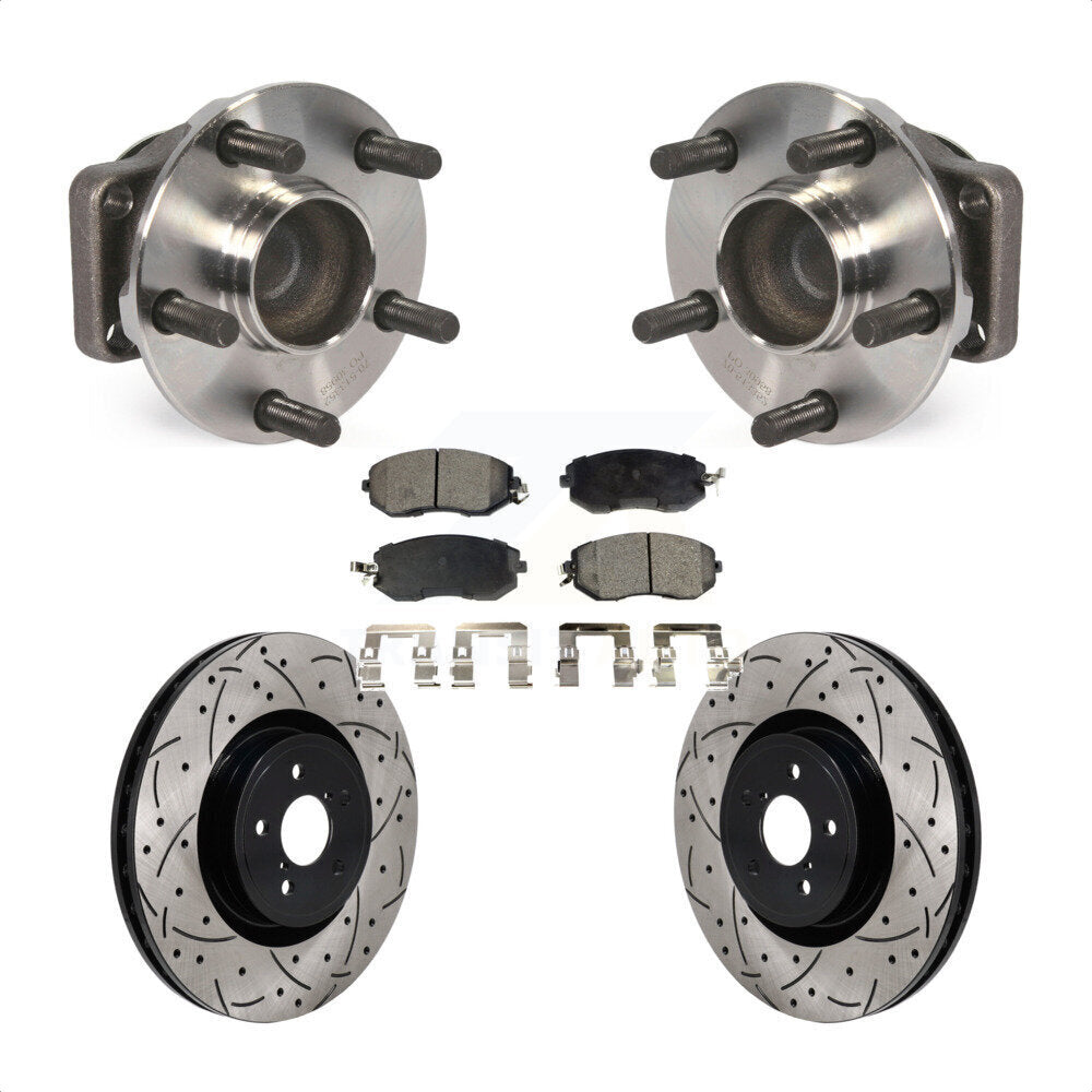 Front Hub Bearing Drill Slot Brake Rotor Pad Kit For Toyota 86 Base GT With Brembo Brakes KBB-130679